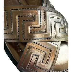 Versace | Shoes | Nwt Versace La Greca Metallic Leather  display picture 1